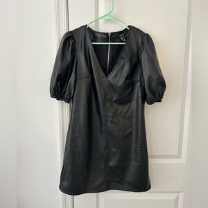 Faux Leather Mini Dress